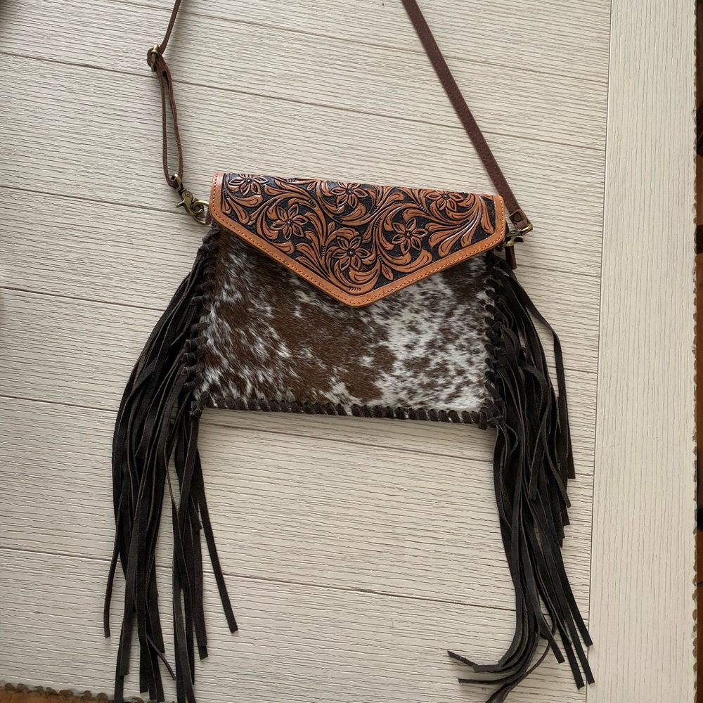 Real leather and Real cowhide crossbody